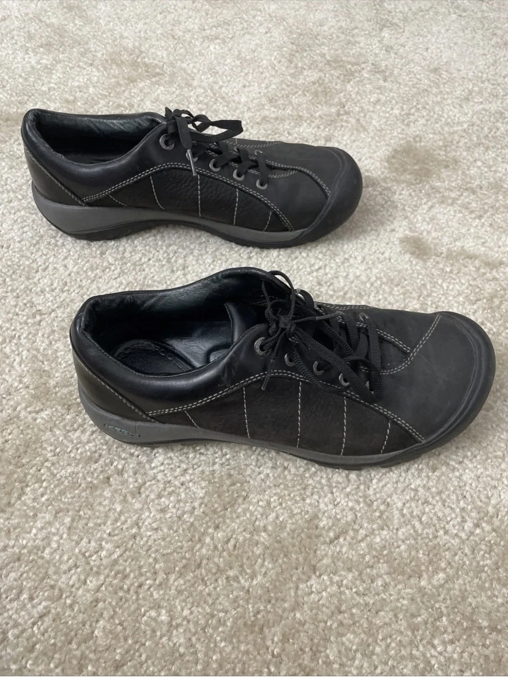 Keen PRESIDIO Black Leather Lace Up Hiking Shoes Women's 10 Outdoor Gorpcore